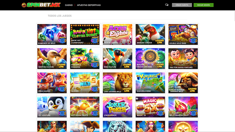 SpinBet — Games lobby