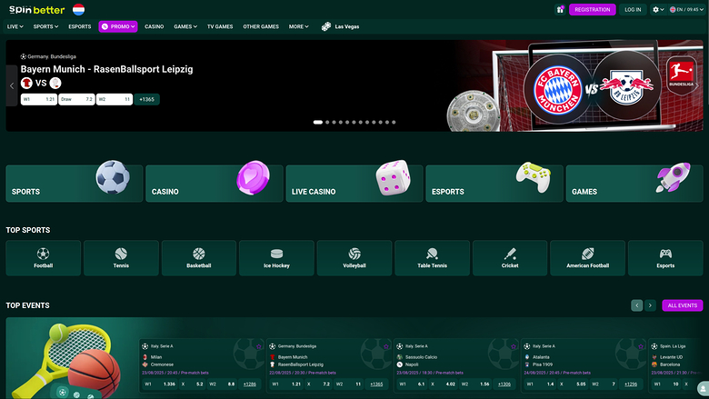 SpinBetter Casino — Homepage