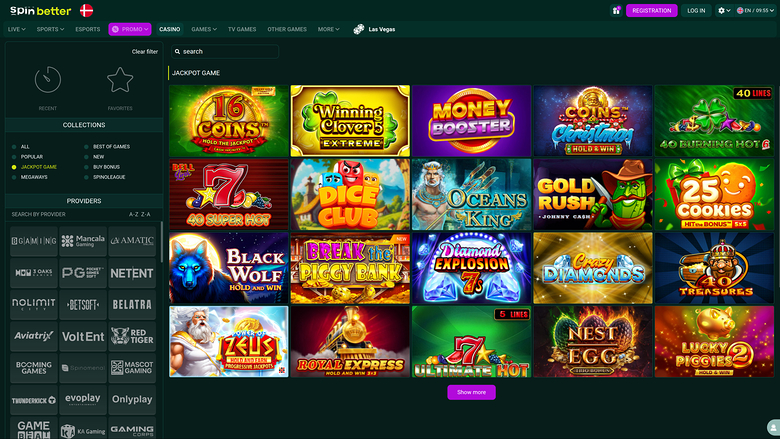 SpinBetter Casino — Jackpot games