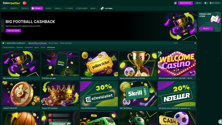 SpinBetter Casino — Promotions page