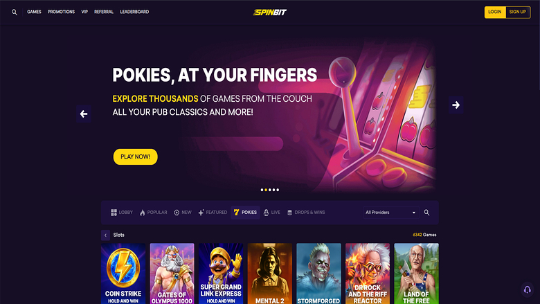 SpinBit Casino — Homepage
