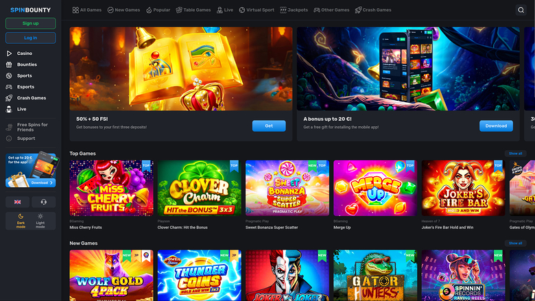 SpinBounty Casino — Homepage