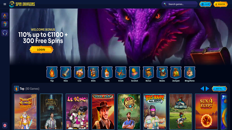 SpinDragons Casino — Homepage