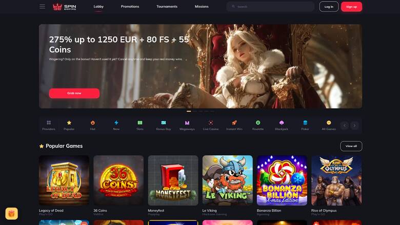 SpinEmpire Casino — Homepage