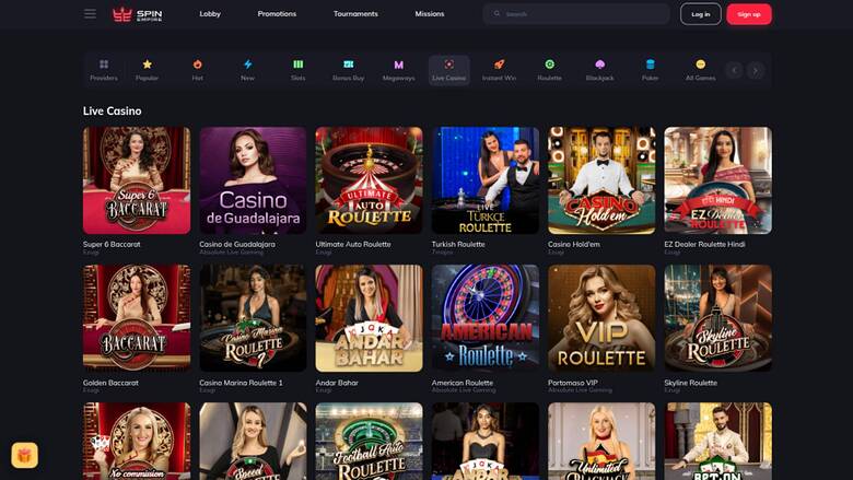 SpinEmpire Casino — Live
