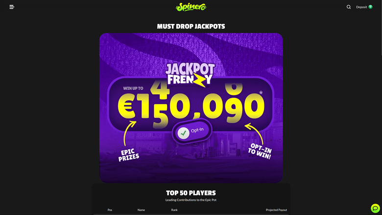 Spinero — Jackpot games