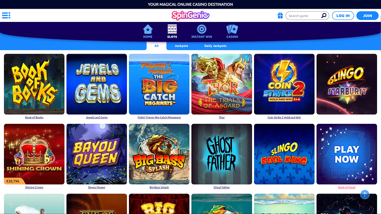 SpinGenie Casino — Games lobby