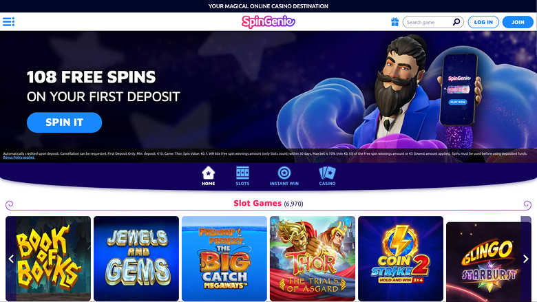 SpinGenie Casino — Homepage