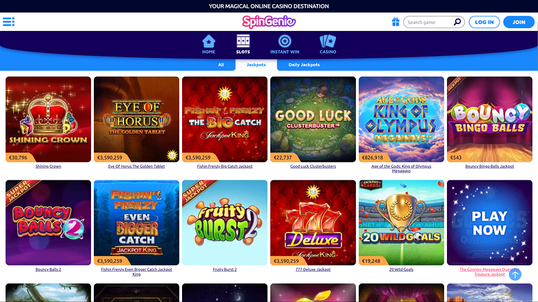 SpinGenie Casino — Jackpot games