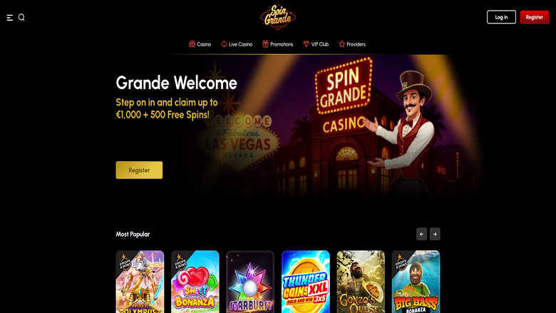 SpinGrande Casino — Homepage
