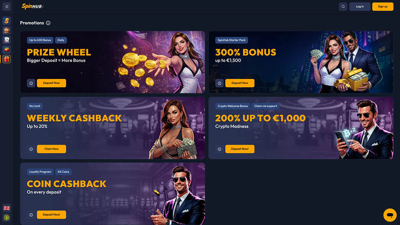 Spinhub Casino — Promotions page