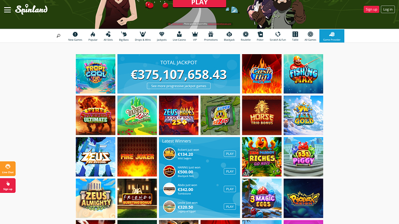 Spinland Casino — Games by studio
