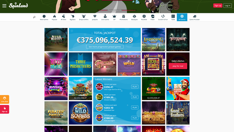 Spinland Casino — Games lobby