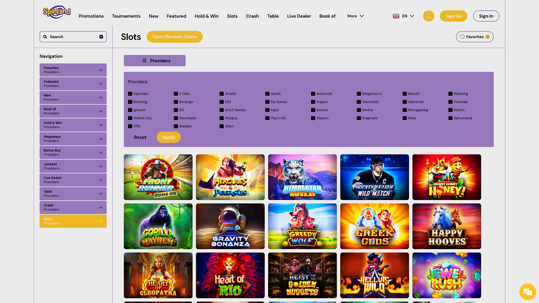 Spinland.bet Casino — Games by studio