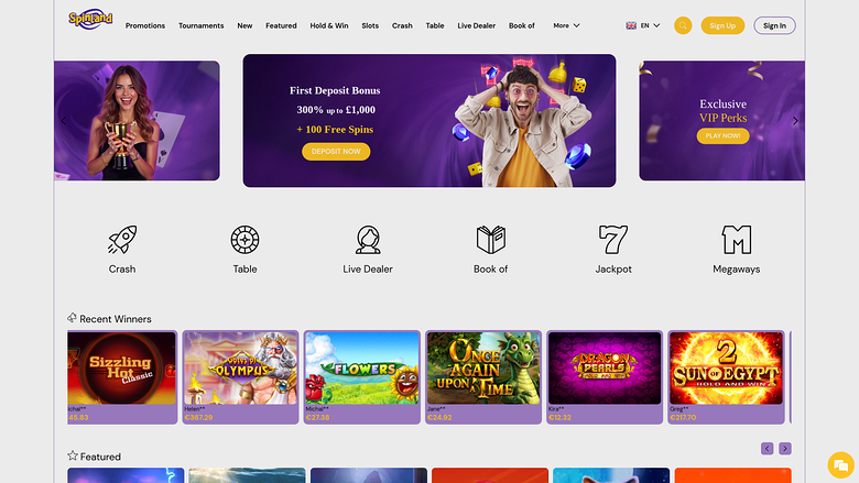 Spinland.bet Casino — Homepage