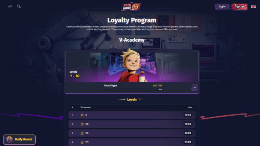 Spinlander Casino — VIP section