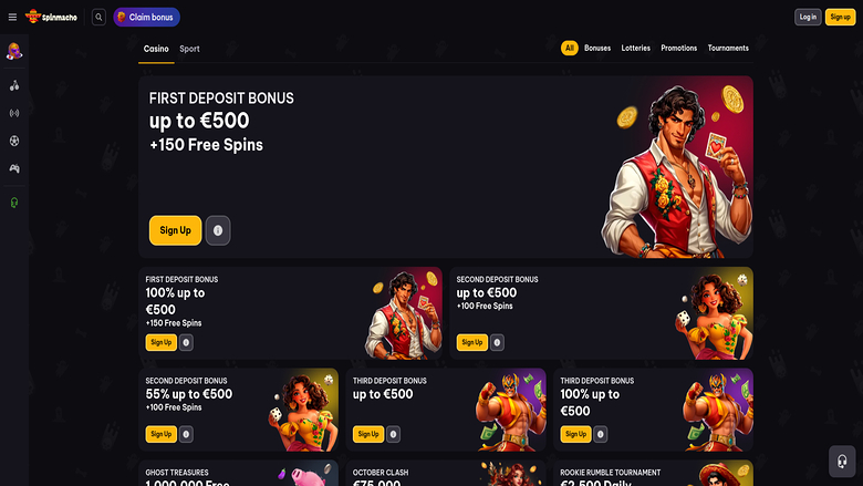 Spinmacho Casino — Promotions page