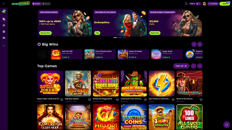 Spinmama Casino — Homepage