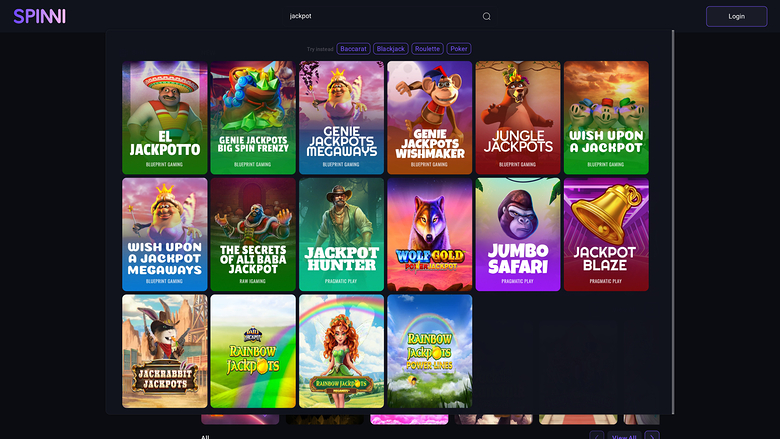 Spinni Casino — Jackpot games