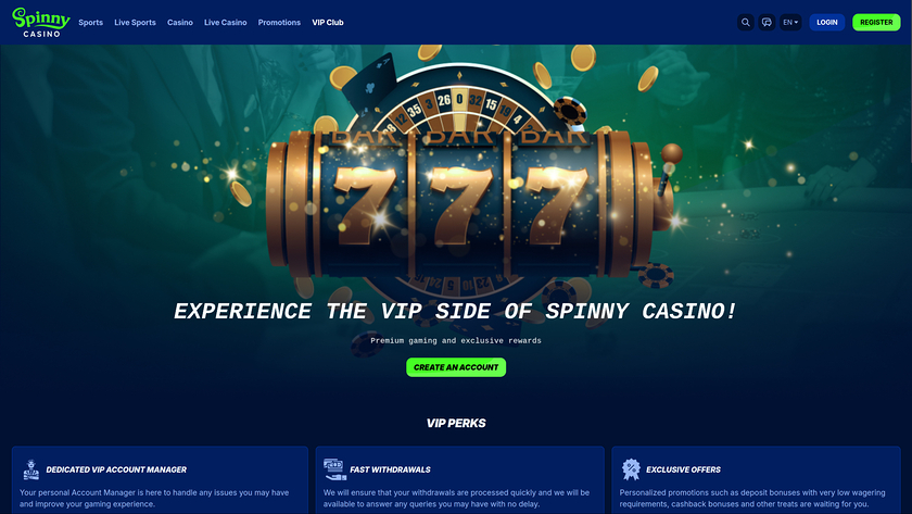 Spinny Casino — VIP section