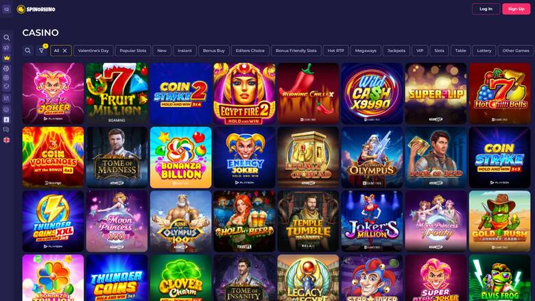 Spinorhino Casino — Games lobby