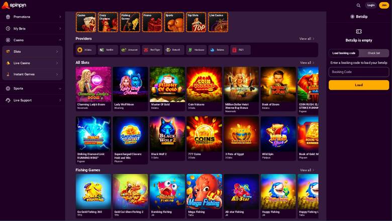 SpinPin Casino — Homepage