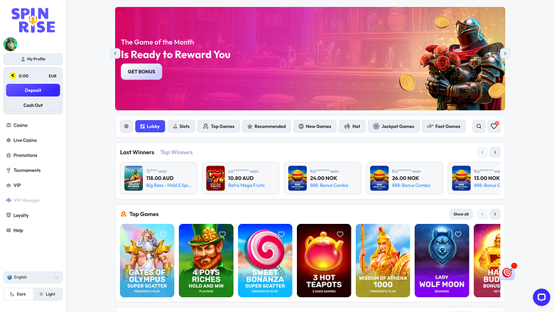 Spinrise Casino — Homepage
