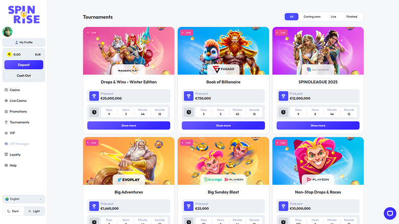 Spinrise Casino — Tournaments