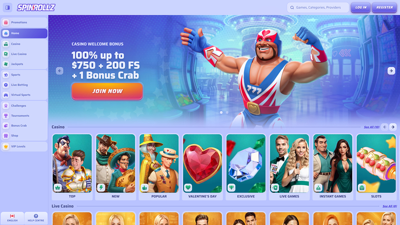 Spinrollz Casino — Homepage