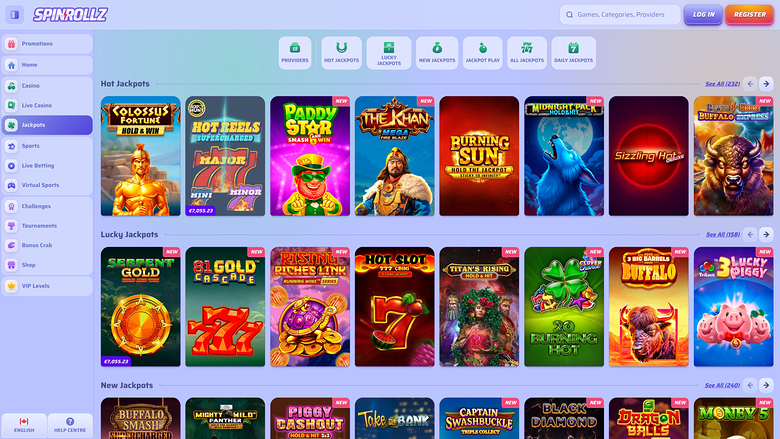 Spinrollz Casino — Jackpot games