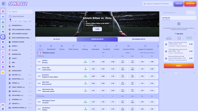 Spinrollz Casino — Sportsbook