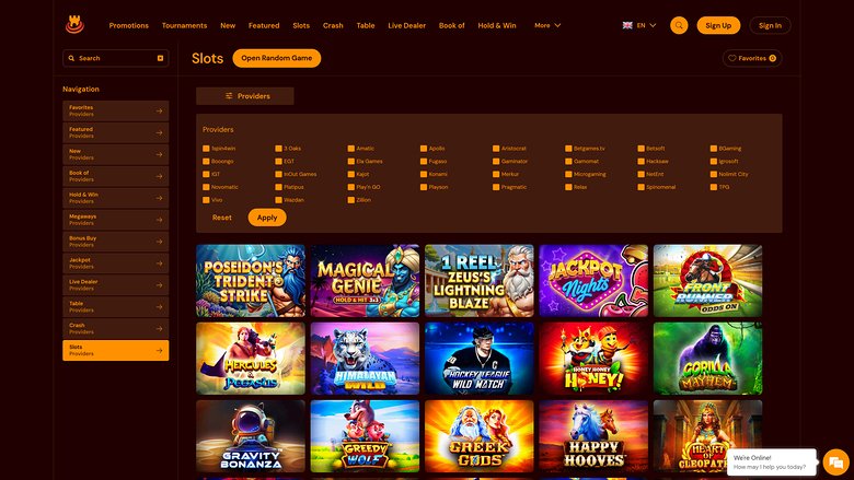 Spinscastle Casino — Games by studio
