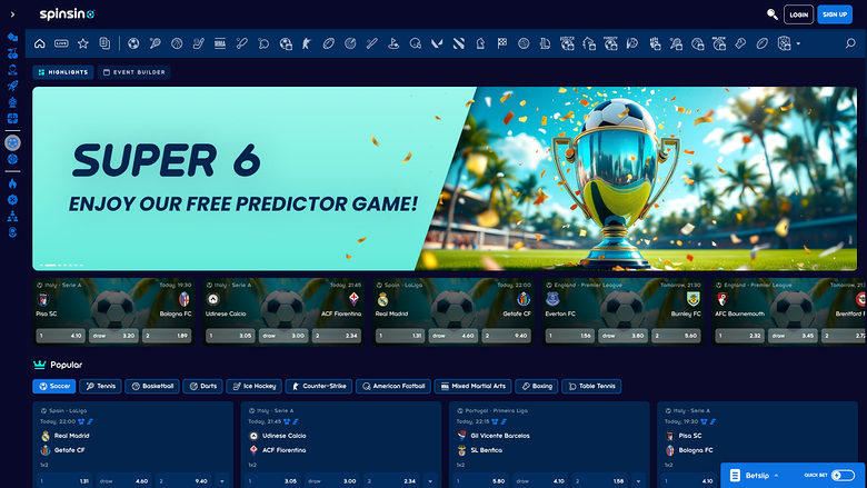 Spinsino Casino — Sportsbook