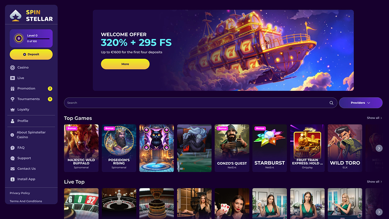 Spinstellar Casino — Homepage
