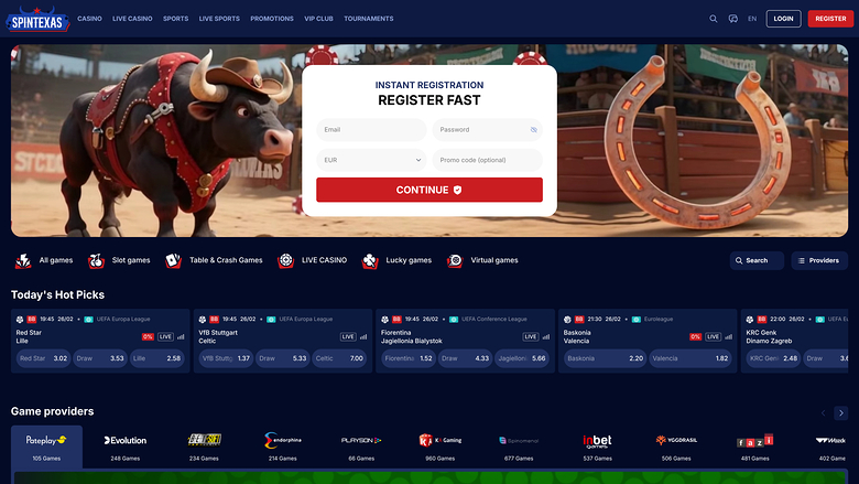 SpinTexas Casino — Homepage