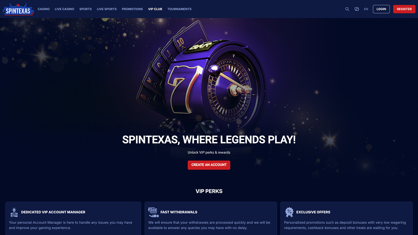 SpinTexas Casino — VIP section