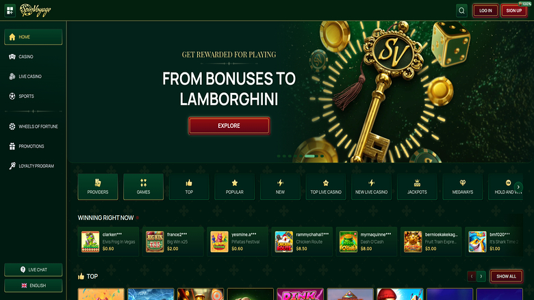 SpinVoyage Casino — Homepage