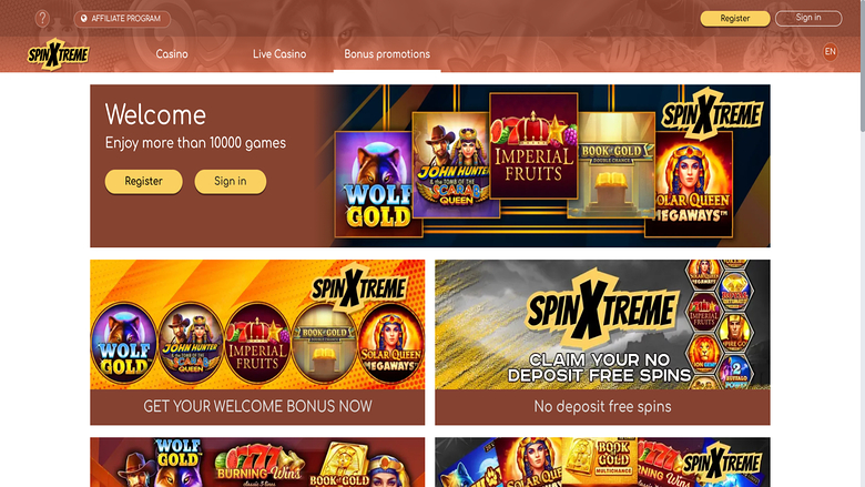 SpinXtreme Casino — Promotions page