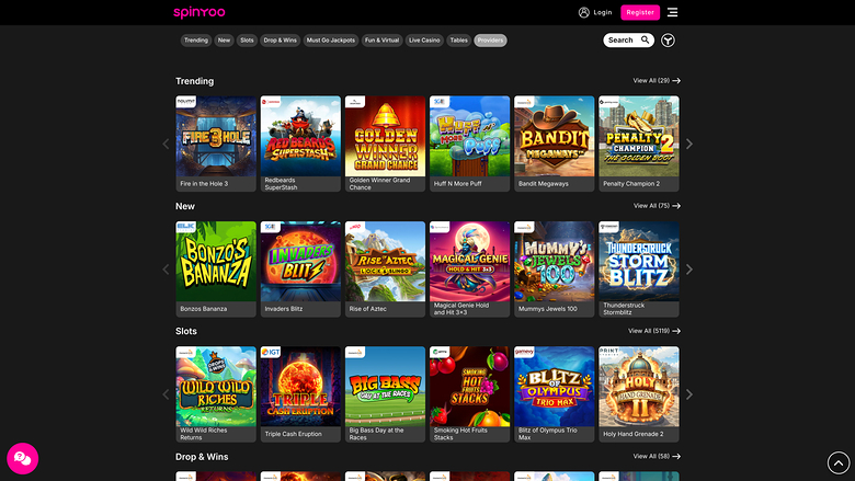 SpinYoo Casino — Games lobby