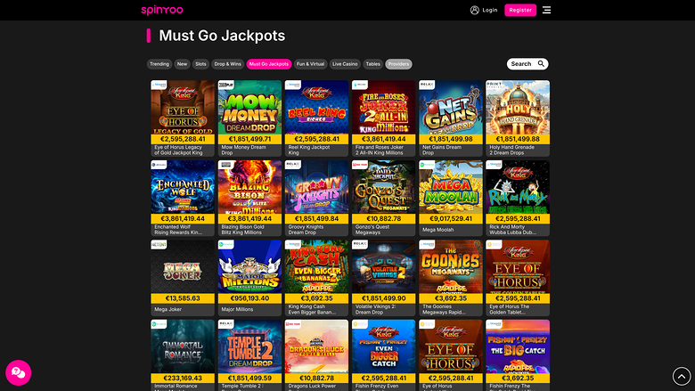 SpinYoo Casino — Jackpot games