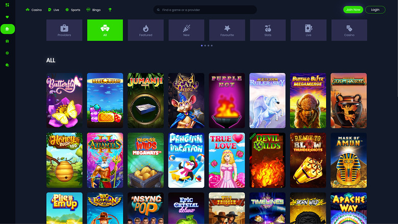 SpinzWin Casino — Games lobby