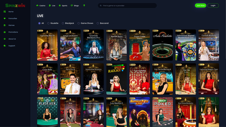 SpinzWin Casino — Livedealer