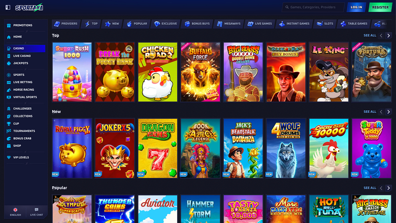 Sportaza Casino — Games lobby
