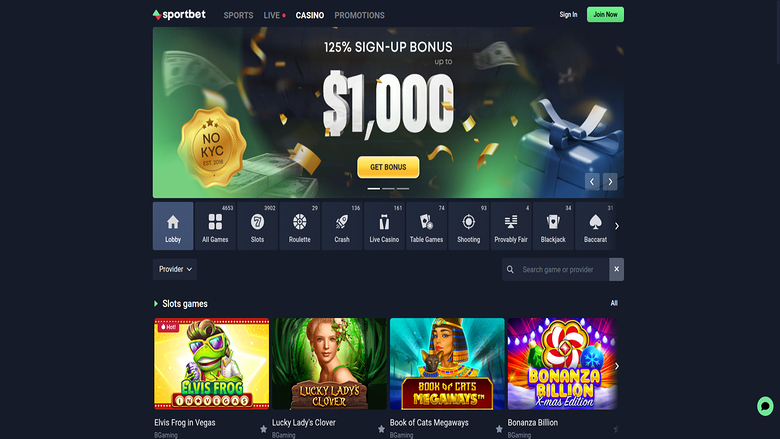 Sportbet.One Casino — Homepage