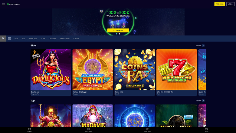 SportEmpire Casino — Games lobby