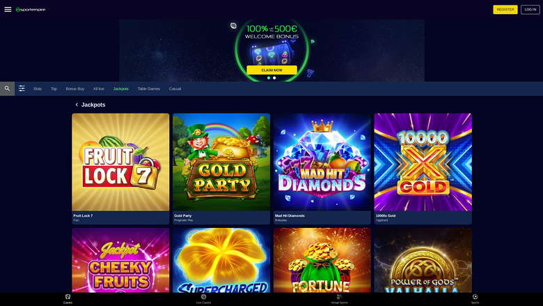 SportEmpire Casino — Jackpot games
