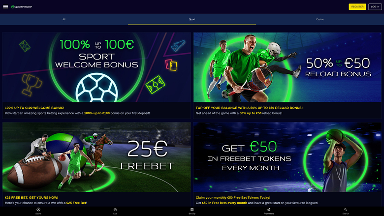SportEmpire Casino — Promotions page