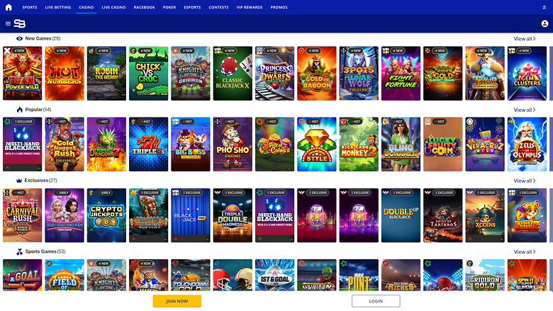 Sports Betting Casino — Games lobby