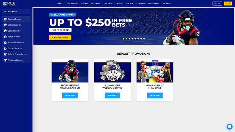 Sports Betting Casino — Promotions page