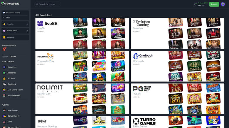 Sportsbet.io — Games by studio